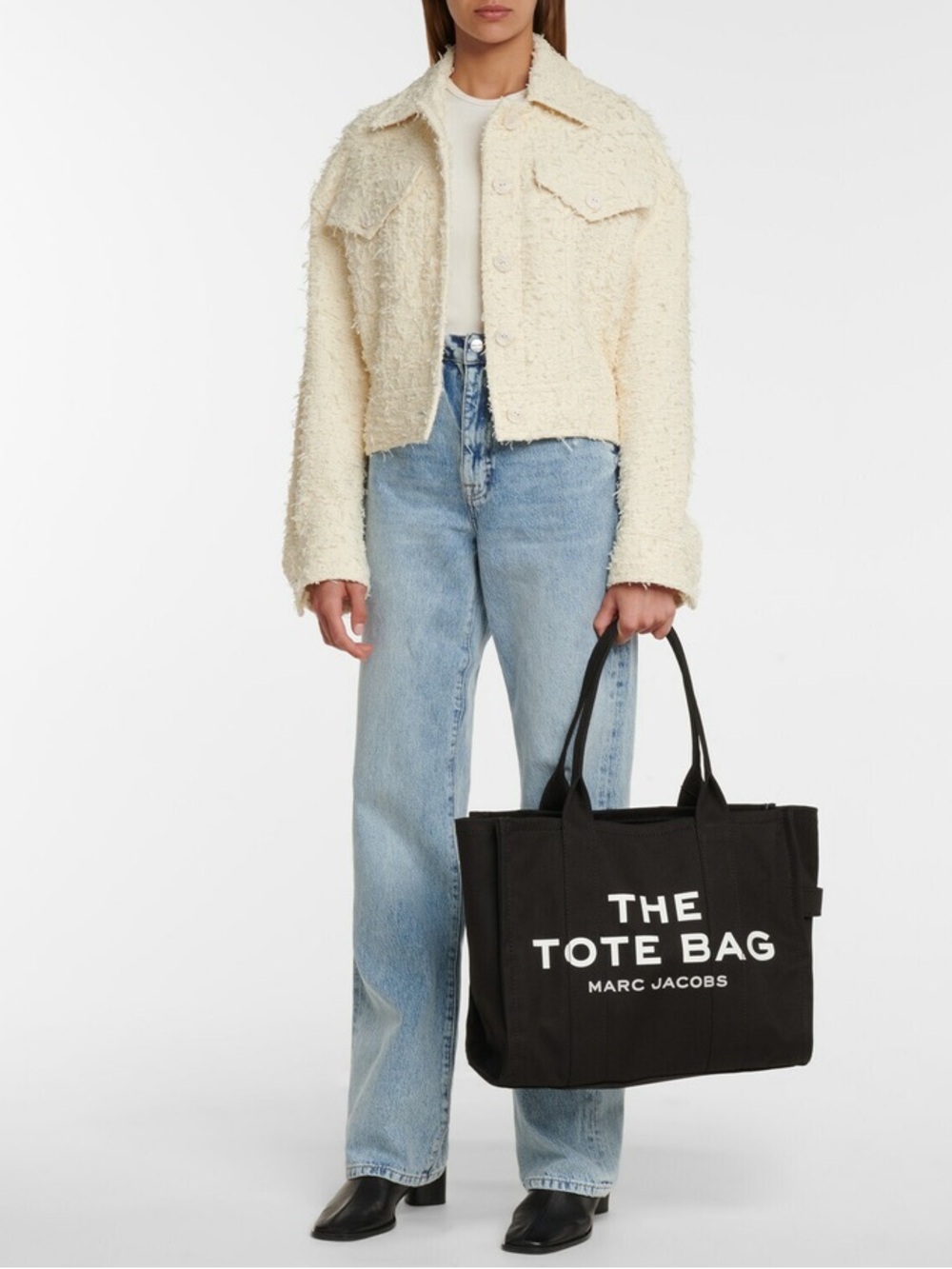 Marc Jacobs Black The Tote Bag Large Canvas Tote Purse